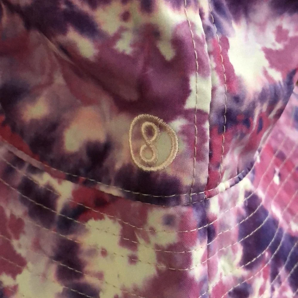 Girl’s Youth size Layer 8 UPF purple tie dye sun protection bucket hat